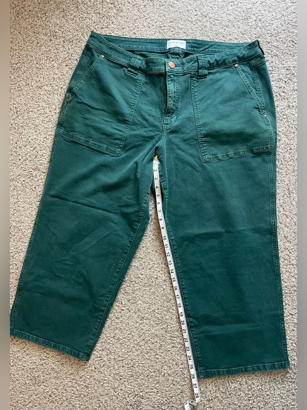 Lane Bryant Dark Green High Rise Ankle Jean